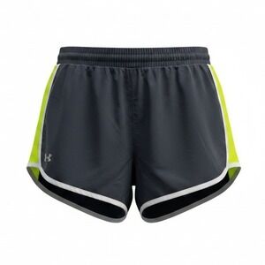 Under Armour Fly By Running Shorts Womens Small Gray Neon Yellow Good Athletic